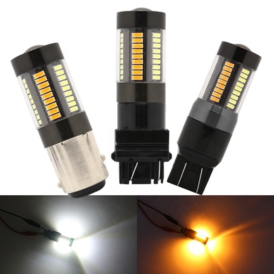 Đèn xi nhan LED Phanh đèn 1157 3157 7443 4014 66SMD Màu kép Trắng Vàng 12V Công tắc ngược