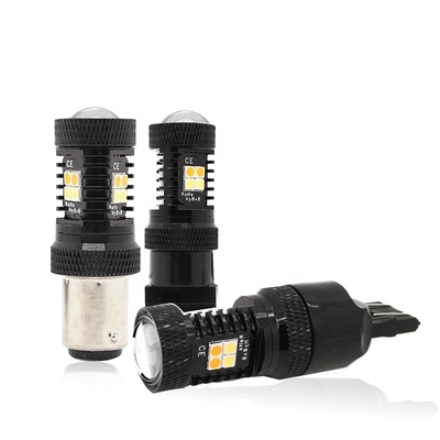Hai màu Trắng Vàng 12 V Switchback LED Đèn báo rẽ phanh 1157 3157 7443 3030 16SMD