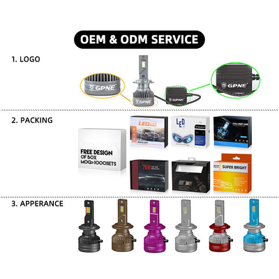 O3 12V 55W 12000 Lumen Đèn pha LED ô tô H1 H3 H4 H7 H11 9005 9006 Bóng đèn pha LED D2H