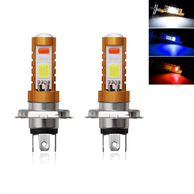 Mua 3 màu Đèn pha LED COB H4 H6 80W P15D BA20D Trắng xanh Đỏ online manufacture