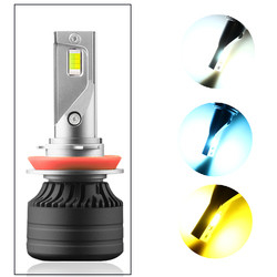 Đèn pha ô tô LED H11 Đèn pha LED ba màu Đèn pha ô tô Đèn pha sương mù 12-36V Một đèn sửa đổi