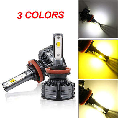 Bóng đèn pha Led 3 màu sáng nhất đa năng H1 H3 H4 H7 H11 9005 9006