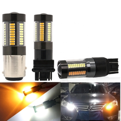 Đèn xi nhan LED Phanh đèn 1157 3157 7443 4014 66SMD Màu kép Trắng Vàng 12V Công tắc ngược