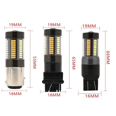 Đèn xi nhan LED Phanh đèn 1157 3157 7443 4014 66SMD Màu kép Trắng Vàng 12V Công tắc ngược