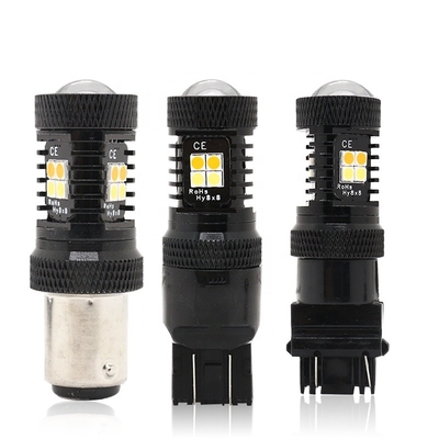 Hai màu Trắng Vàng 12 V Switchback LED Đèn báo rẽ phanh 1157 3157 7443 3030 16SMD