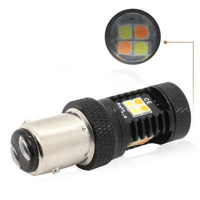 Hai màu Trắng Vàng 12 V Switchback LED Đèn báo rẽ phanh 1157 3157 7443 3030 16SMD