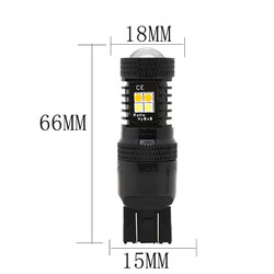 Hai màu Trắng Vàng 12 V Switchback LED Đèn báo rẽ phanh 1157 3157 7443 3030 16SMD