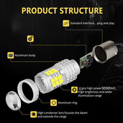 Đèn báo rẽ phanh LED 30SMD tùy chỉnh Đèn pha đảo chiều 3030