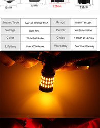 6000K Đèn báo rẽ phanh LED đa năng tự động cho ô tô 7,5W 12V