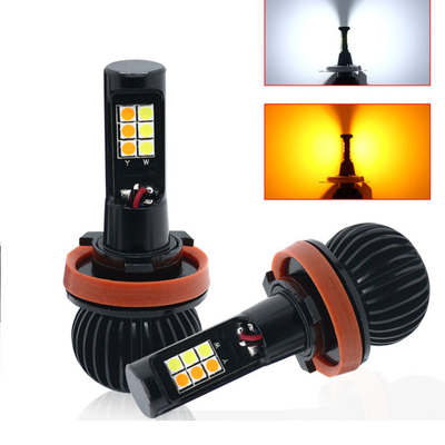 H1 H3 H4 H7 H8 H11 9006 880 Bóng đèn LED Flash Hai màu Đèn sương mù Led đa năng