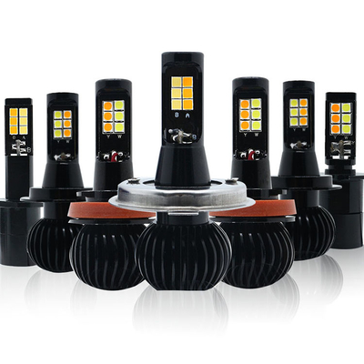 H1 H3 H4 H7 H8 H11 9006 880 Bóng đèn LED Flash Hai màu Đèn sương mù Led đa năng