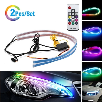 5050 30 cm Đèn ống linh hoạt 12V DRLled cho ô tô LED Neon RGB với điều khiển từ xa