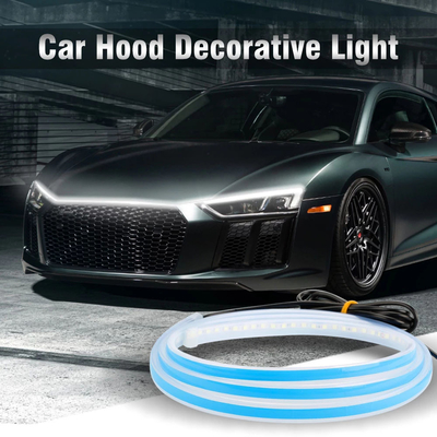 2 cái 12 V Linh hoạt Chống thấm nước Đèn pha Xe hơi LED Dải Đèn rẽ Tín hiệu Phanh Đèn hướng dẫn DRL