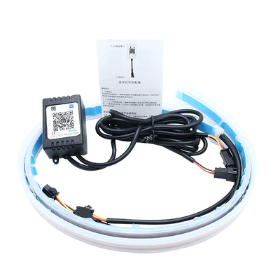 Đèn chiếu sáng ban ngày không thấm nước Neon Đèn chạy ban ngày RGB Điều khiển ứng dụng DRL 12 volt