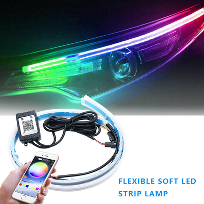 Đèn chiếu sáng ban ngày không thấm nước Neon Đèn chạy ban ngày RGB Điều khiển ứng dụng DRL 12 volt