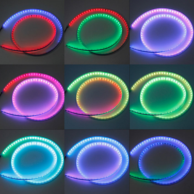 2 cái 30/45 / 60 cm RGBLED Ngày Giờ Chạy Ánh sáng Mỏng Tuần tự Dải tín hiệu Đèn LED Linh hoạt Linh hoạt