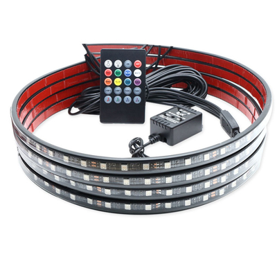 Điều khiển bằng giọng nói đầy màu sắc Môi trường xung quanh xe Đèn pha Led Dải trang trí RF Rgb 5050