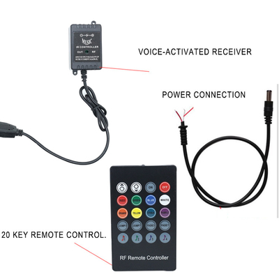 Điều khiển bằng giọng nói đầy màu sắc Môi trường xung quanh xe Đèn pha Led Dải trang trí RF Rgb 5050