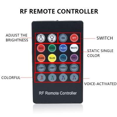 Điều khiển bằng giọng nói đầy màu sắc Môi trường xung quanh xe Đèn pha Led Dải trang trí RF Rgb 5050