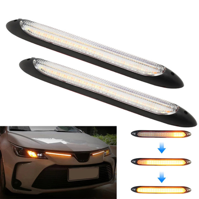 Cảnh báo khẩn cấp Drl Đèn pha ô tô Đèn pha Led Hai màu Tín hiệu rẽ Streamer