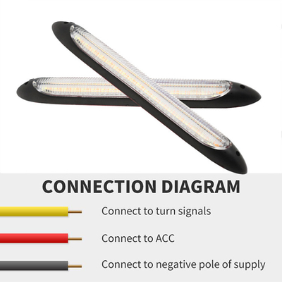 Cảnh báo khẩn cấp Drl Đèn pha ô tô Đèn pha Led Hai màu Tín hiệu rẽ Streamer