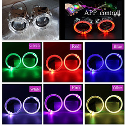 DRL RGB Halo Nhẫn bên trong xe Đèn Led xung quanh CCFL Mắt quỷ thiên thần 80mm 95mm 105mm 110mm