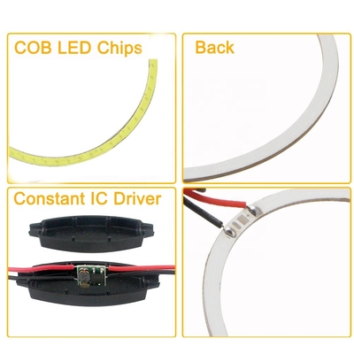 Cob Angel Eyes LED Car Ambient Lights 100MM RED BLUE Fog Lamp 12-18V