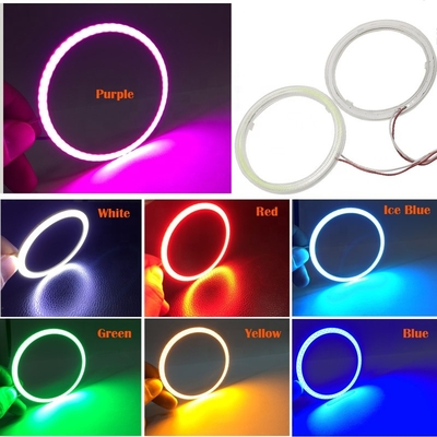 Cob Angel Eyes LED Car Ambient Lights 100MM RED BLUE Fog Lamp 12-18V
