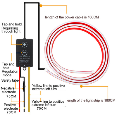 12V DIY Car Hood Flexible Led Strip Light Trắng ban ngày Đèn chạy trang trí Đèn hậu Long Auto Atmosphere Lamp