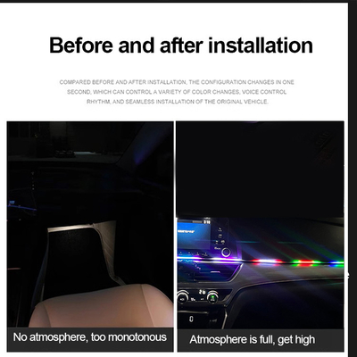 DC5V-12V RGB LED Thiết kế nội thất xe ô tô Không khí Ánh sáng Acrylic APP Kiểm soát Phong cách ẩn