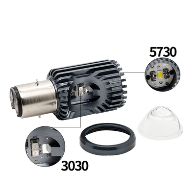Đèn lái xe mini DRL Đèn đèn pha xe máy LED bóng đèn H4 H6 BA20D P15D Xe ô tô Chiếc mắt cá Máy chiếu ống kính hai màu
