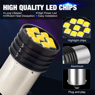 1157 BAY15D LED P21/5W 1156 BA15S P21W bóng đèn LED 9 SMD 3030 R5W R10W Đèn đuôi phanh xe hơi ngược