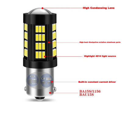 1157 1156 4014 66 SMD Đèn phanh LED Xe hơi lùi lại Đèn đèn LED nội thất ô tô Canbus