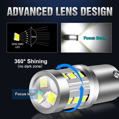 Đèn tín hiệu chuyển hướng xe ô tô màu trắng LED phổ biến1156 1157 3030 15SMD bóng đèn LED màu trắng màu vàng Canbus biển số xe nội thất LED