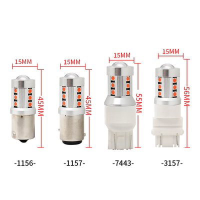 Đèn tín hiệu chuyển hướng xe ô tô màu trắng LED phổ biến1156 1157 3030 15SMD bóng đèn LED màu trắng màu vàng Canbus biển số xe nội thất LED