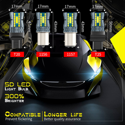 Ống chống nước 12V 1156 3030 24LED + 2COB Đèn báo hiệu quay phanh 3156 bóng đèn LED hai màu