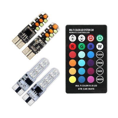 Độ sáng Chiếc xe kiểu mới Nội thất đèn LED bóng đèn T10 5050 6SMD màu RGB Với RGB Với đèn đèn nhấp nháy từ xa
