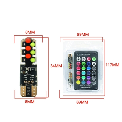 Độ sáng Chiếc xe kiểu mới Nội thất đèn LED bóng đèn T10 5050 6SMD màu RGB Với RGB Với đèn đèn nhấp nháy từ xa