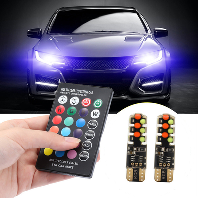Độ sáng Chiếc xe kiểu mới Nội thất đèn LED bóng đèn T10 5050 6SMD màu RGB Với RGB Với đèn đèn nhấp nháy từ xa