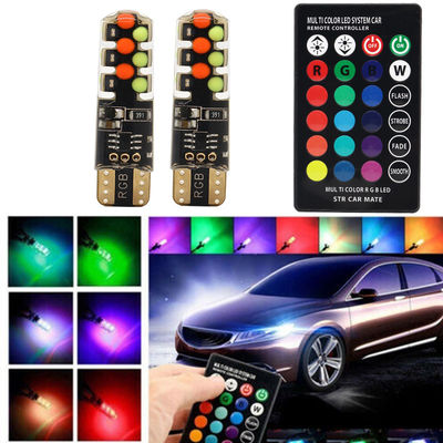 Độ sáng Chiếc xe kiểu mới Nội thất đèn LED bóng đèn T10 5050 6SMD màu RGB Với RGB Với đèn đèn nhấp nháy từ xa