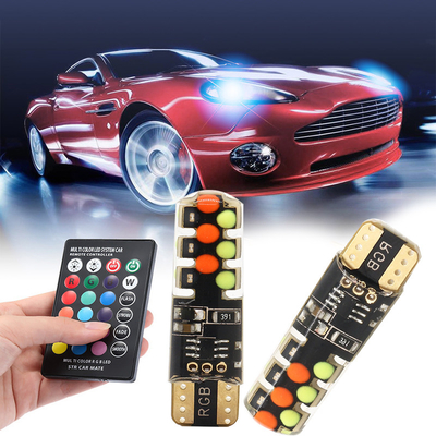 Độ sáng Chiếc xe kiểu mới Nội thất đèn LED bóng đèn T10 5050 6SMD màu RGB Với RGB Với đèn đèn nhấp nháy từ xa