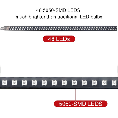 Ánh sáng LED nội thất xe ABS phổ quát Kiểm soát nước 56CM Ánh sáng đèn flash xe Strobe Knight Rider Scanner Light
