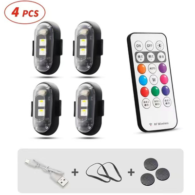 RGB màu LED Đèn khí quyển nội thất xe Micro USB IP67 điều khiển từ xa không dây