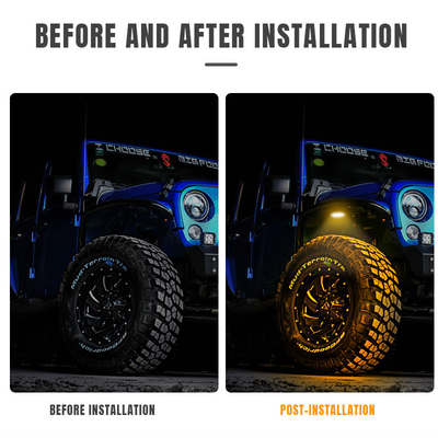 Đèn khung chống nước 12V 2835 Đèn LED màu đơn Đèn trắng tinh khiết 24 Đèn đá LED Cho xe tải Jeep ATV UTV Offroad Underglow