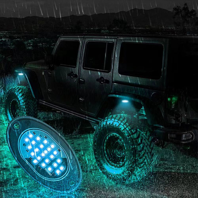 Đèn khung chống nước 12V 2835 Đèn LED màu đơn Đèn trắng tinh khiết 24 Đèn đá LED Cho xe tải Jeep ATV UTV Offroad Underglow