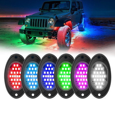 Đèn khung chống nước 12V 2835 Đèn LED màu đơn Đèn trắng tinh khiết 24 Đèn đá LED Cho xe tải Jeep ATV UTV Offroad Underglow