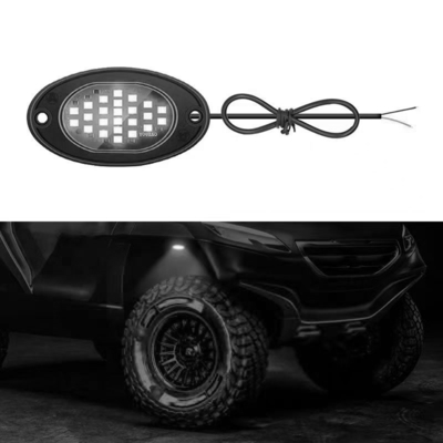 Đèn khung chống nước 12V 2835 Đèn LED màu đơn Đèn trắng tinh khiết 24 Đèn đá LED Cho xe tải Jeep ATV UTV Offroad Underglow
