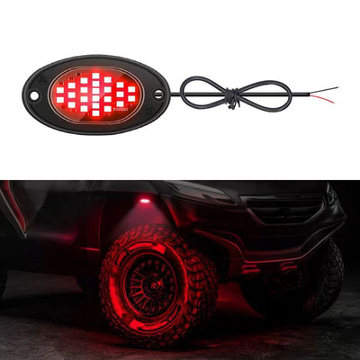 Đèn khung chống nước 12V 2835 Đèn LED màu đơn Đèn trắng tinh khiết 24 Đèn đá LED Cho xe tải Jeep ATV UTV Offroad Underglow