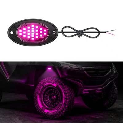 Đèn khung chống nước 12V 2835 Đèn LED màu đơn Đèn trắng tinh khiết 24 Đèn đá LED Cho xe tải Jeep ATV UTV Offroad Underglow