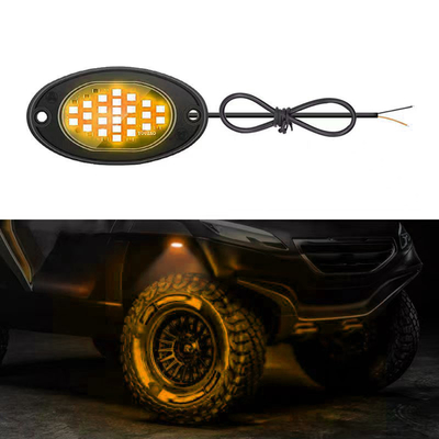 Đèn khung chống nước 12V 2835 Đèn LED màu đơn Đèn trắng tinh khiết 24 Đèn đá LED Cho xe tải Jeep ATV UTV Offroad Underglow